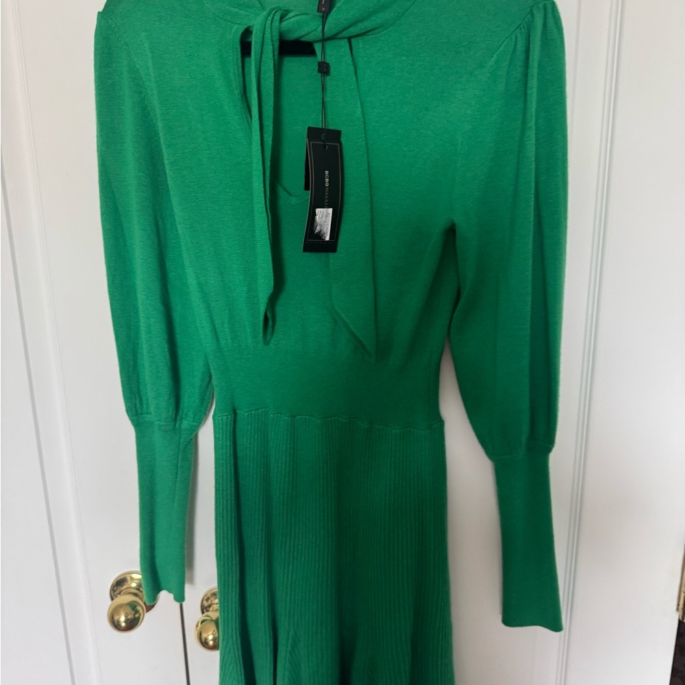 BCBGMaxAzria Vibrant Green Long Sleeve Dress
